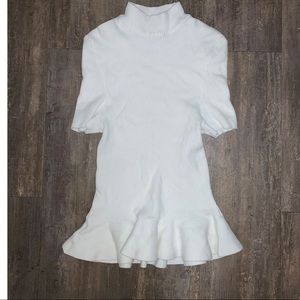 White peplum top